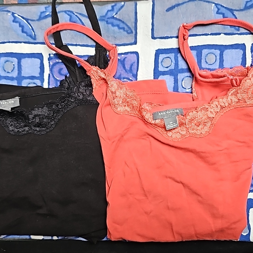 2 Ann Taylor Lace top spaghetti straps camisoles